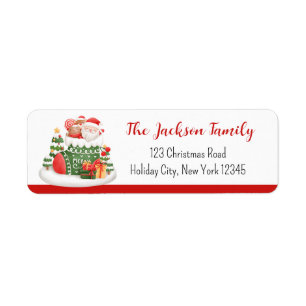 Christmas Return Address Labels Santa & Socks