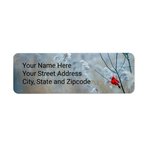 Christmas Return Address Labels with Cardinal Red