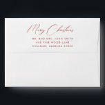 Christmas Return Address on Back Flap Envelope<br><div class="desc">This minimal wedding invitation envelope is perfect for an elegant wedding. The design features classic minimalist style. Personalize the envelope flap with your return address. These envelopes can also be used for a bridal shower,  rehearsal dinner,  or any special event.</div>