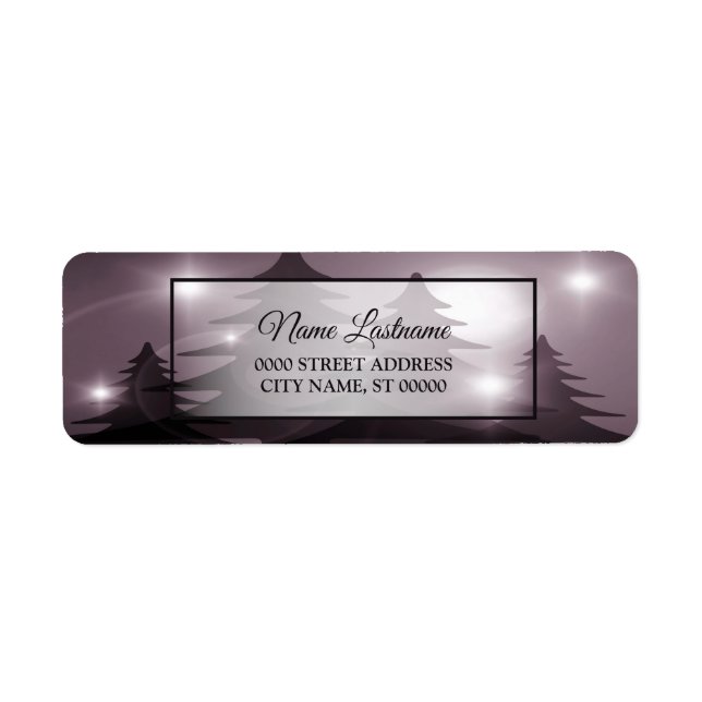 Christmas Return Address Pink Trees Holiday Winter Label (Front)