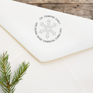 Christmas Return Address Snowflake Self-inking Stamp