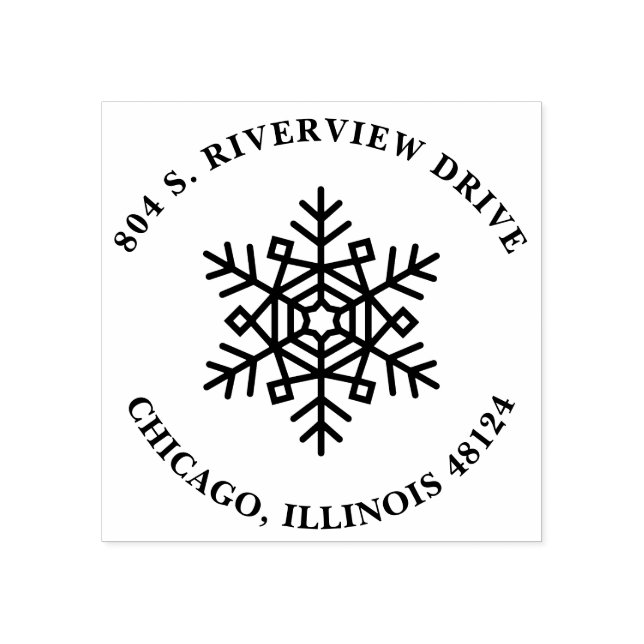 Christmas Return Address Stamp with Snowflake (Imprint)