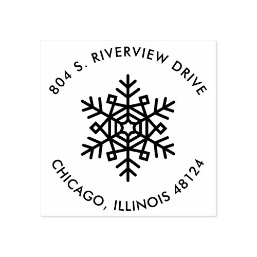Christmas Return Address Stamp with Snowflake