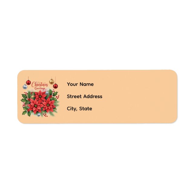 Christmas Return Address Template Label (Front)