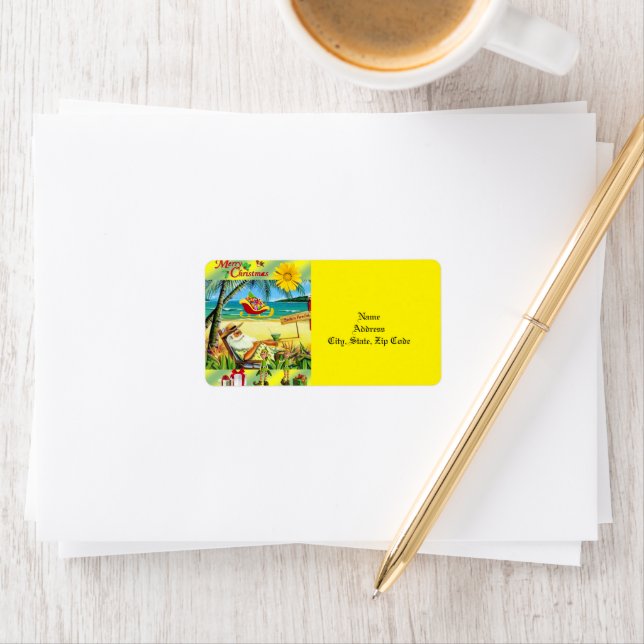 Christmas Return/ Shipping  Address Label, Beach Label (Insitu)