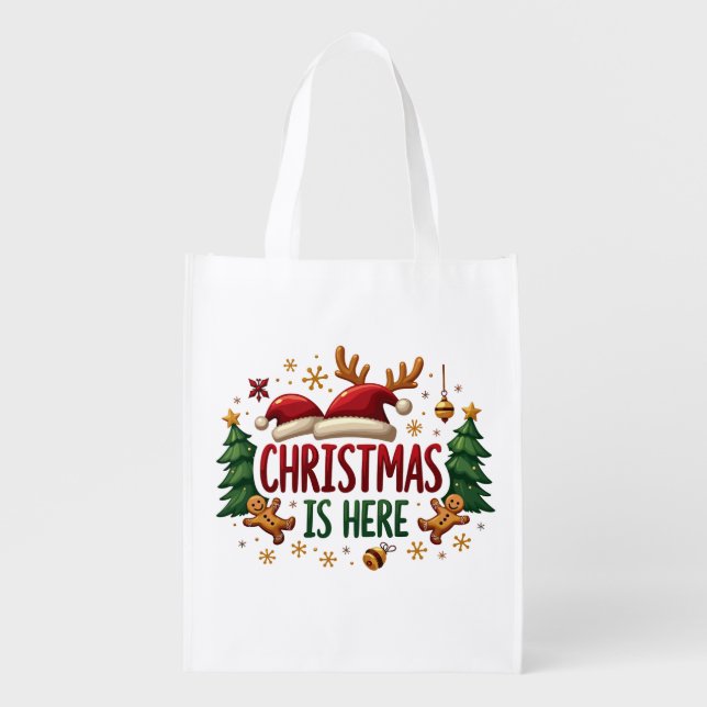 Christmas Reusable Grocery Bag (Front)