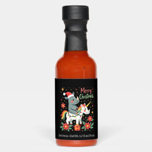 Christmas Rhino Merry Christmas Unicorn Rhino T-Sh Hot Sauces
