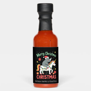 Christmas Rhino Merry Christmas Unicorn Rhino T-Sh Hot Sauces