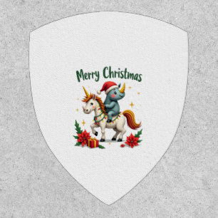 Christmas Rhino Merry Christmas Unicorn Rhino T-Sh Patch