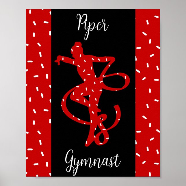 Christmas Rhythmic Gymnastics Red Candy Sprinkle Poster (Front)