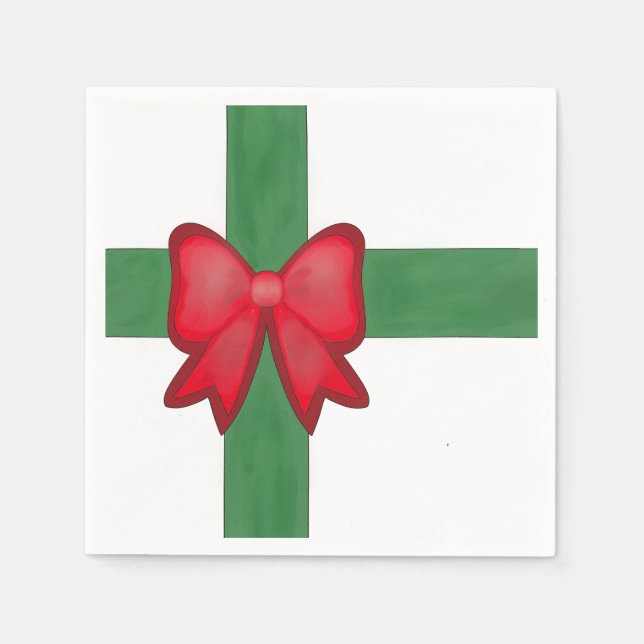 Christmas ribbon and bow napkins (Front)