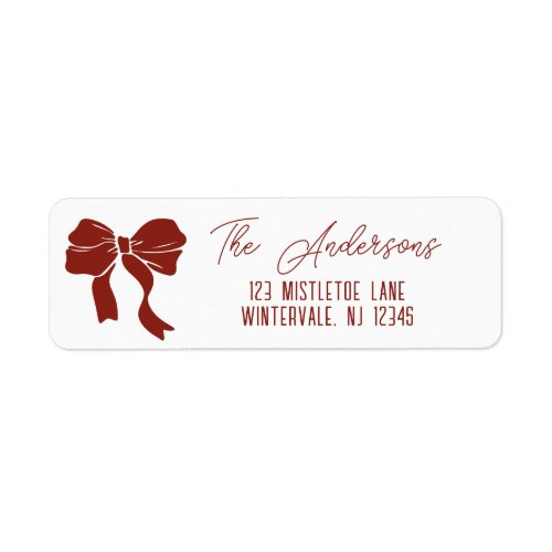 Christmas Ribbon Bow Custom Label