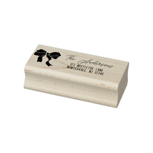 Christmas Ribbon Bow Custom Rubber Stamp