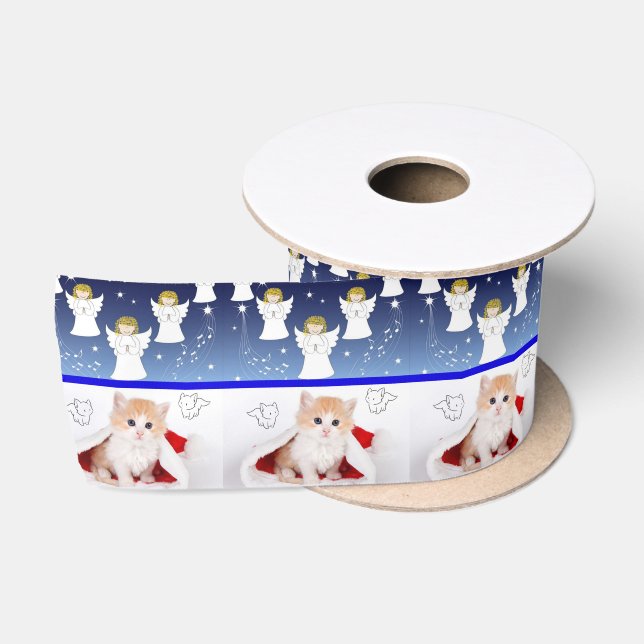 Christmas Ribbon, Christmas Angel Satin Ribbon (Spool)