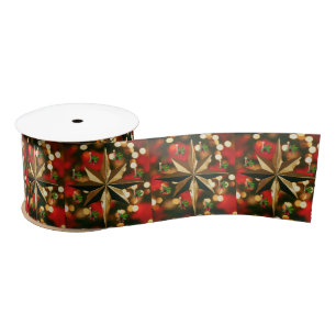 Christmas Ribbon, Christmas Candle Satin Ribbon