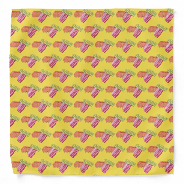 Christmas Ribbon Hard Candy Xmas Holiday Sweets Bandana (Front)