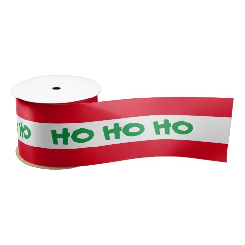 Christmas Ribbon  Ho Ho Ho Stripe RedGreen text