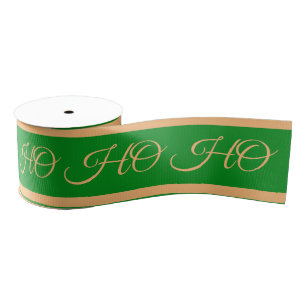 Christmas Ribbon & Ho Ho Ho Stripes Green/Gold
