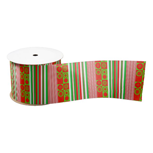 Christmas Ribbon, Merry Christmas Satin Ribbon (Spool)