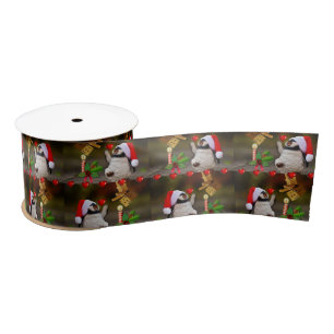 Christmas Ribbon, Penguin Satin Ribbon