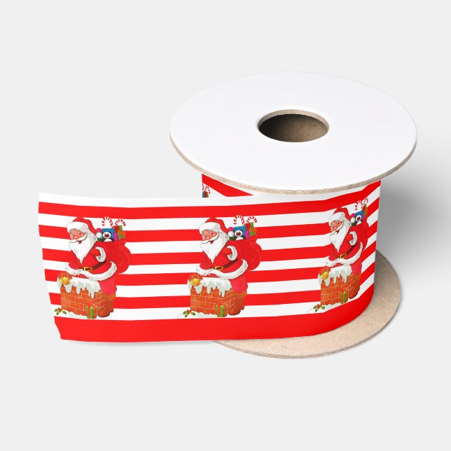 Christmas Ribbon, Santa Satin Ribbon (Spool)
