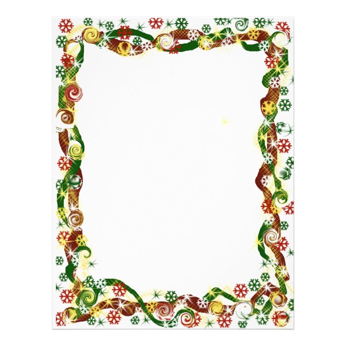 Christmas Ribbon Snowflake border Letterhead