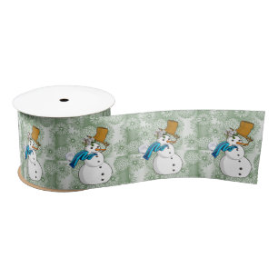 Christmas Ribbon, Snowman Satin Ribbon