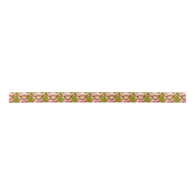 Christmas Ribbon With Cow Design (Front)