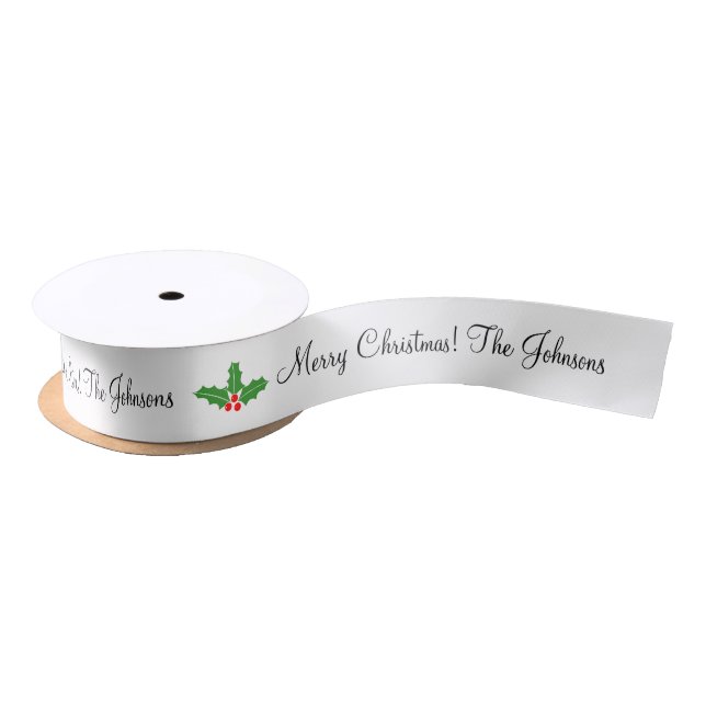 Christmas ribbon with custom Holiday greetings (Spool)