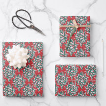Christmas Ribbons and Berries on Pink