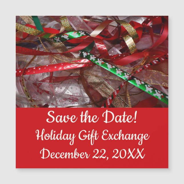 Christmas Ribbons Red Green and Gold Holiday (Front)