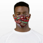 Christmas Ribbons Red Green and Gold Holiday Adult Cloth Face Mask