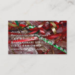 Christmas Ribbons Red Green and Gold Holiday Business Card