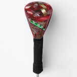 Christmas Ribbons Red Green and Gold Holiday Golf Head Cover