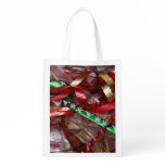 Christmas Ribbons Red Green and Gold Holiday Grocery Bag