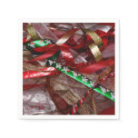 Christmas Ribbons Red Green and Gold Holiday Paper Napkins