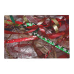 Christmas Ribbons Red Green and Gold Holiday Placemat