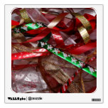 Christmas Ribbons Red Green and Gold Holiday Wall Sticker