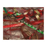 Christmas Ribbons Red Green and Gold Holiday Wood Wall Decor