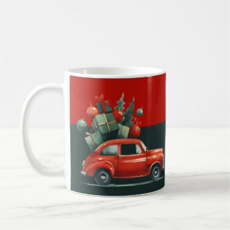 Christmas ride with presents coffee mug