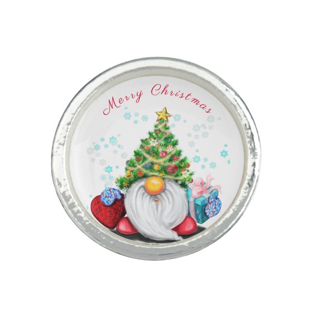 Christmas Ring Gnome with Gifts (Front)