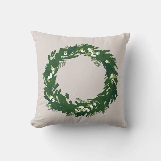 Christmas ring in green. decorative pillow (Front)