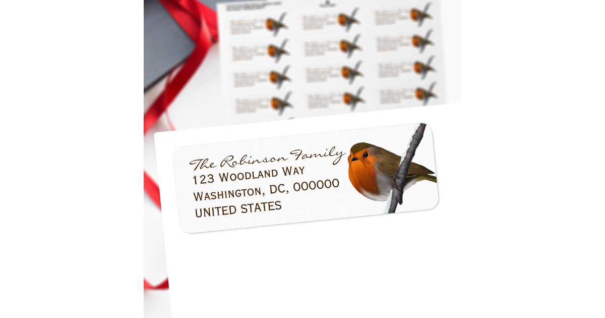 Robin Return Labels Christmas Robin Bird Holiday Return Address Labels | Zazzle
