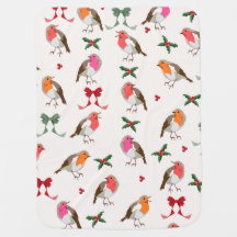 Christmas robin bird pattern