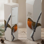 Christmas Robin Bird Season&#39;s Greetings Wine Box