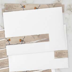 Christmas Robin Bird Wrap Around Address Label