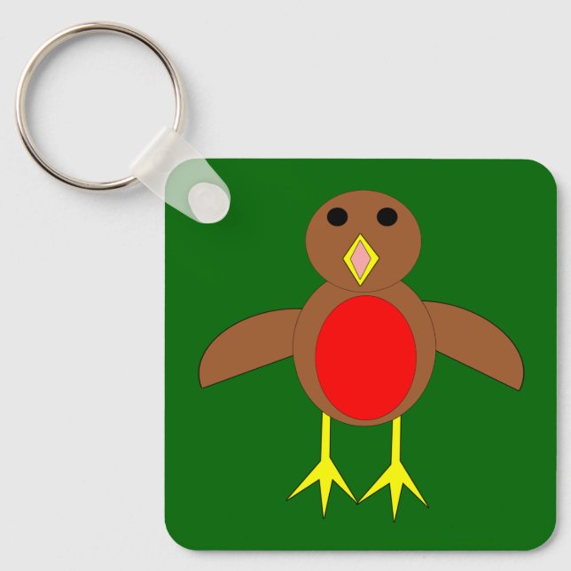 Christmas Robin Custom Keychain (Front)