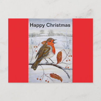 Christmas Robin Holiday Postcard