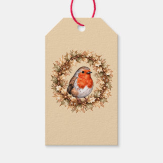 Christmas Robin Holly Wreath Jingle Bells Gift Tags