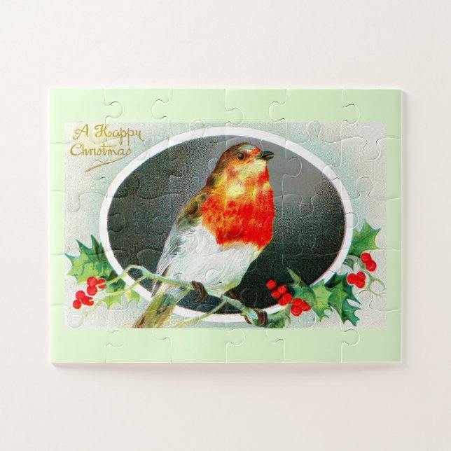Christmas robin jigsaw puzzle (Horizontal)